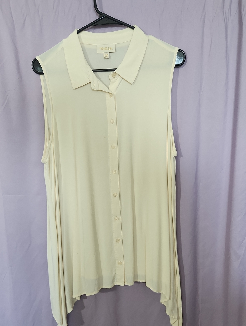 ModCloth Sleeveless Button-Down Cream Blouse